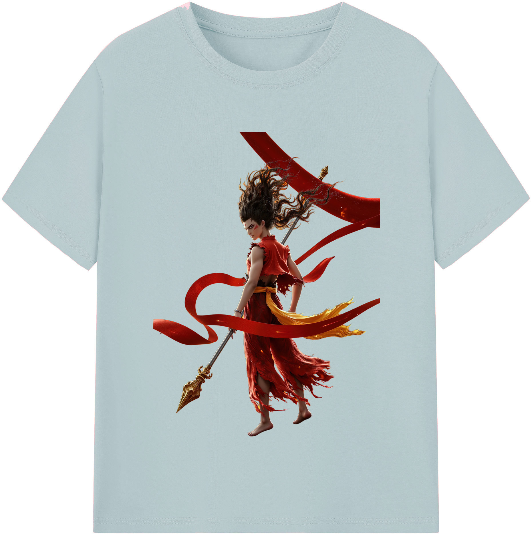 （画像用） Ne Zha 2 ナタ 魔童の大暴れ 綿100％半袖Tシャツ（フロントプリント）